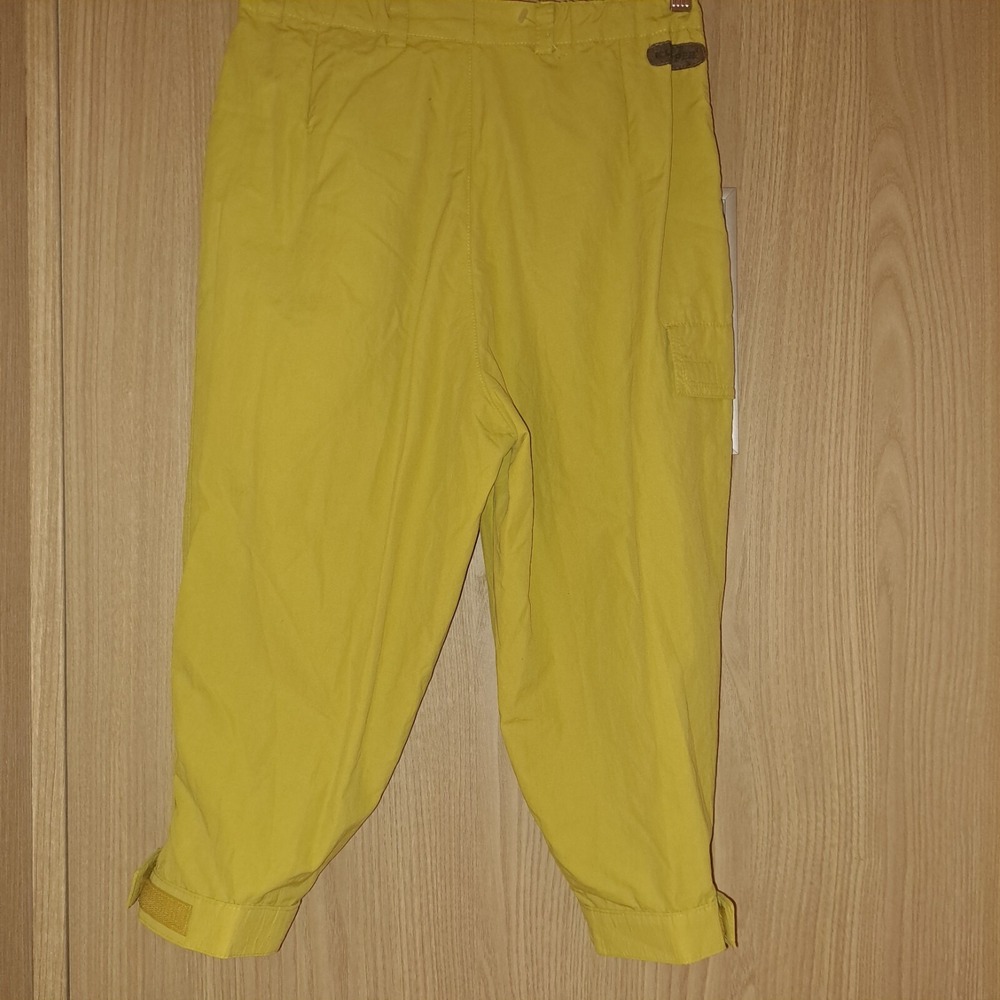 Vintage Cargo Capri Pants lime Tan Zip Pockets Relaxed Fit Women's‎ Size M - Picture 13 of 13